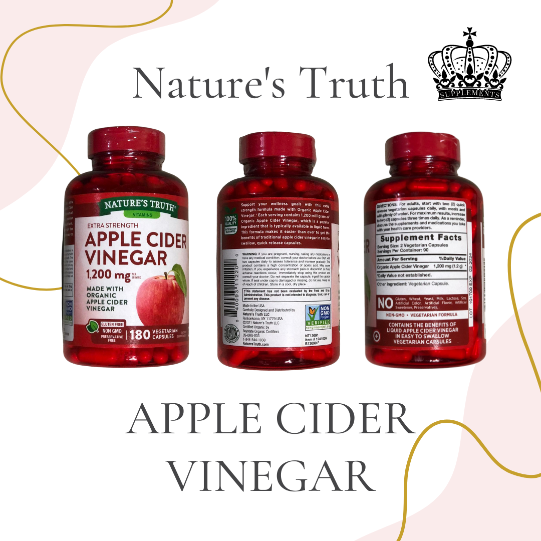 queensupplements Nature's Truth Extra Strength Apple Cider Vinegar Expiry date 02/2024 1200 mg