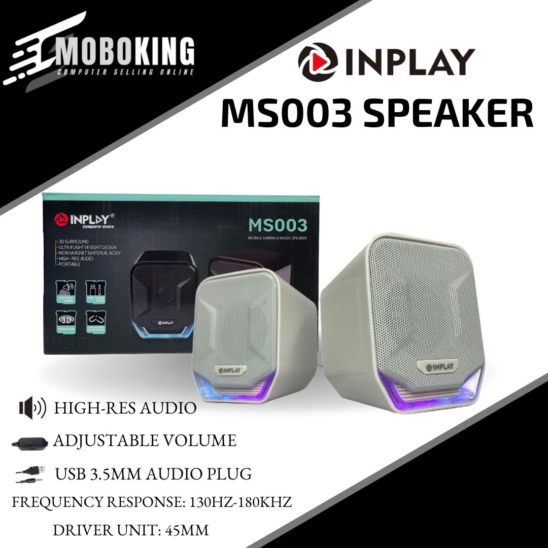INPLAY MS003 Gaming Dual Speaker USB Wired Speaker For Desktop Laptop ...