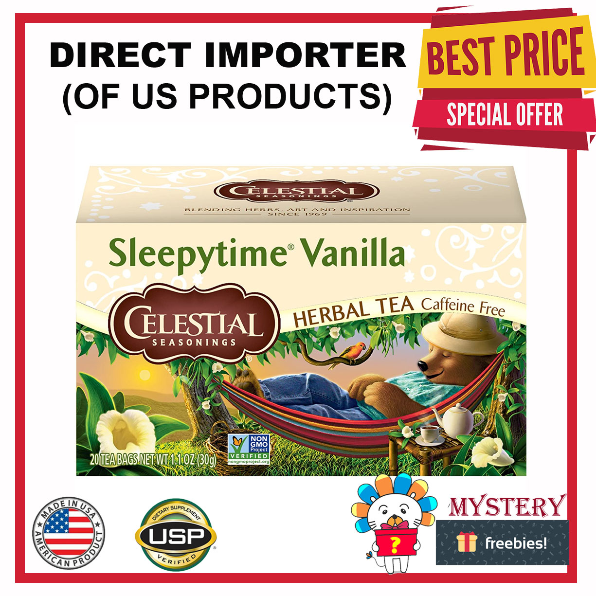 Celestial Seasonings Herbal Tea Sleepytime Vanilla 1.1 oz. 30g