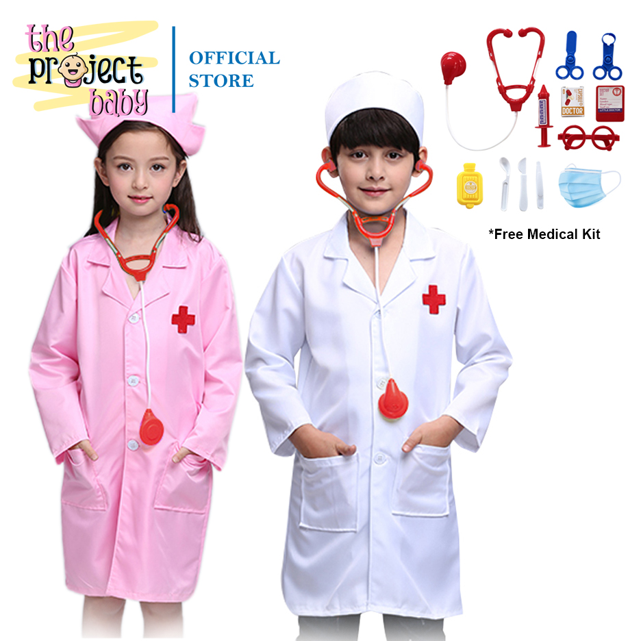 Little Doctor Gown Role Play Kids Costume nurse uniform Lazada PH