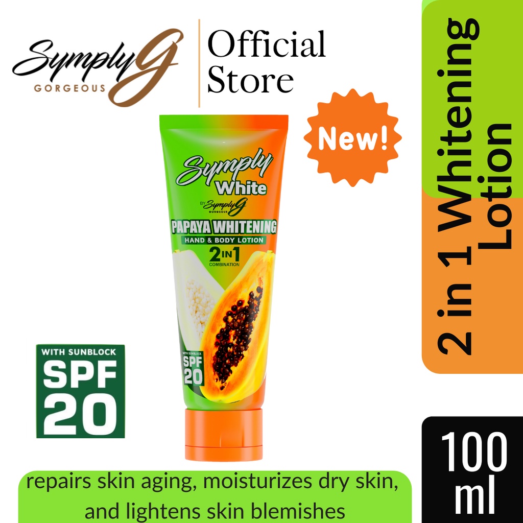 NEW Symply White 2 in 1 Papaya Whitening Hand and Body Lotion by