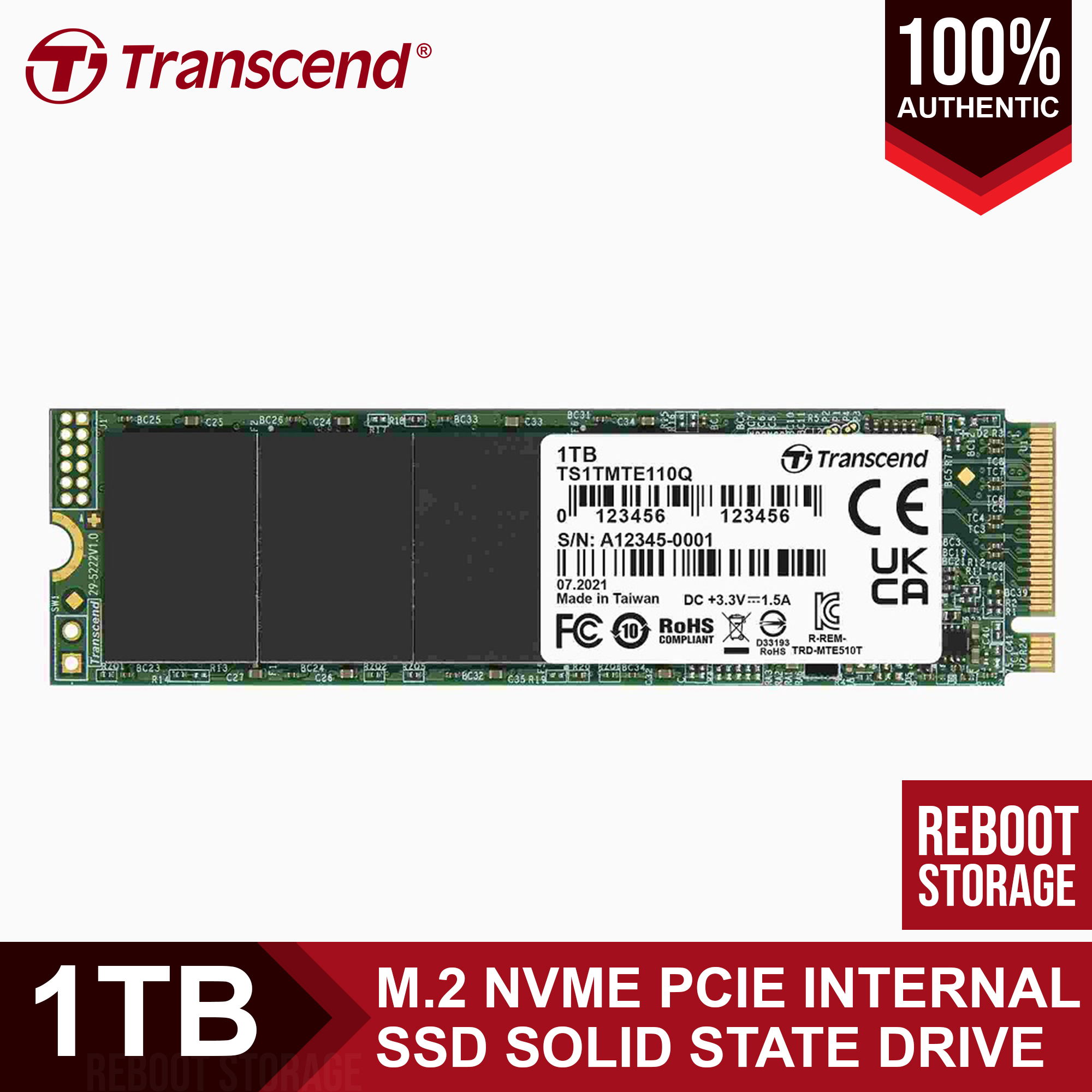 Transcend 110Q 1TB NVMe PCIe M.2 2280 QLC 3D NAND Internal