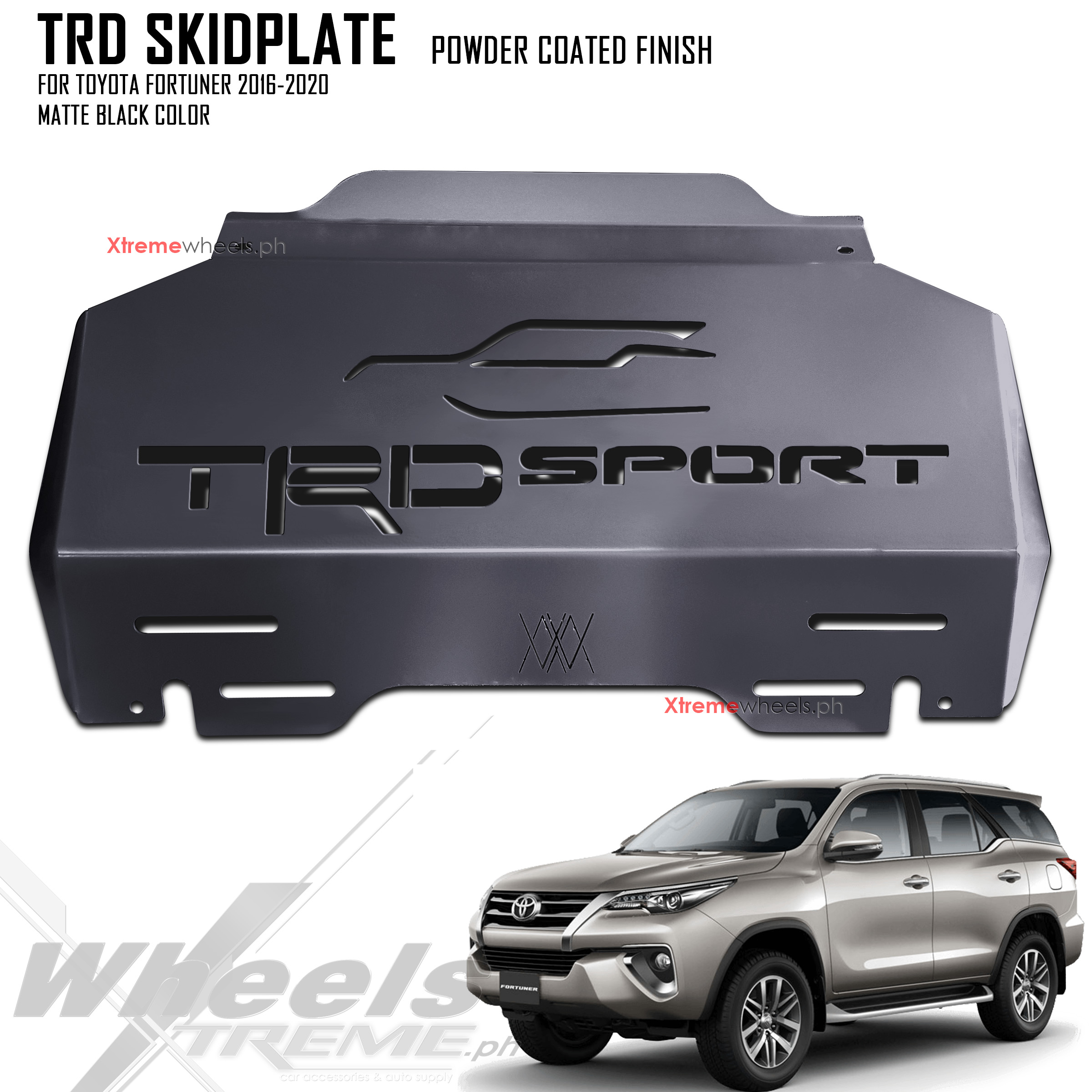Fortuner 20162023 powder coated finish matte black Skid plate / Skidplate ( fortuner
