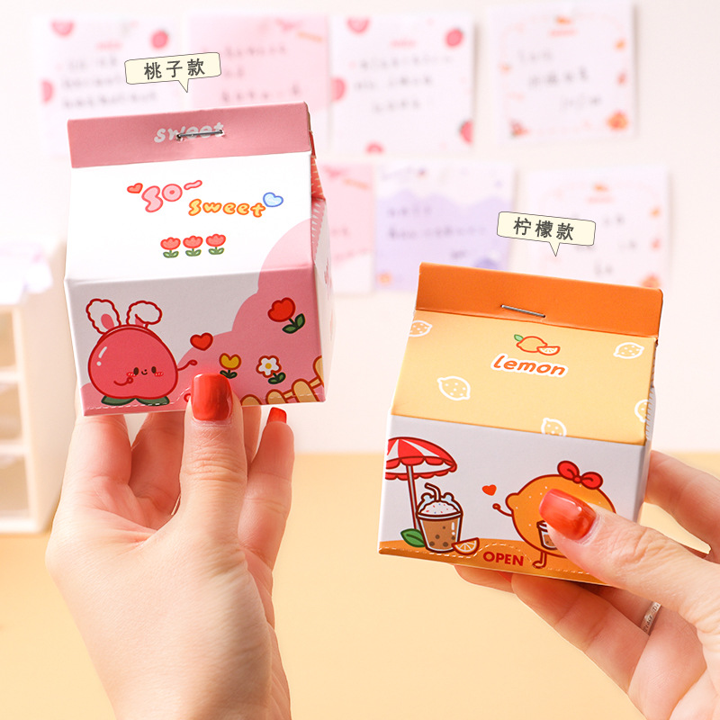 Giấy ghi chú note hình hộp sữa dễ thương