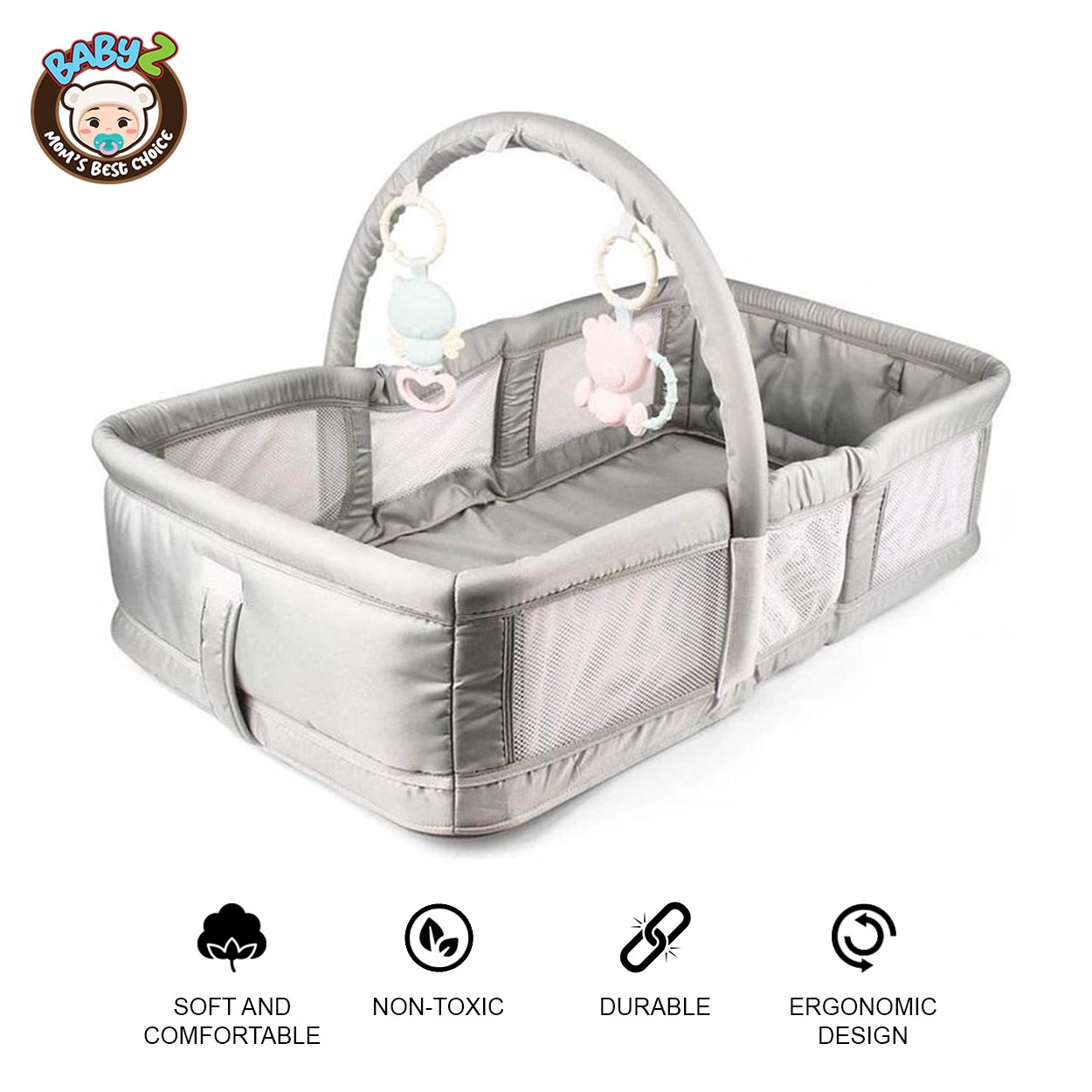 BabyZ Portable Baby Sleeping Basket For Baby Foldable Baby Bed Travel Breathable Infant