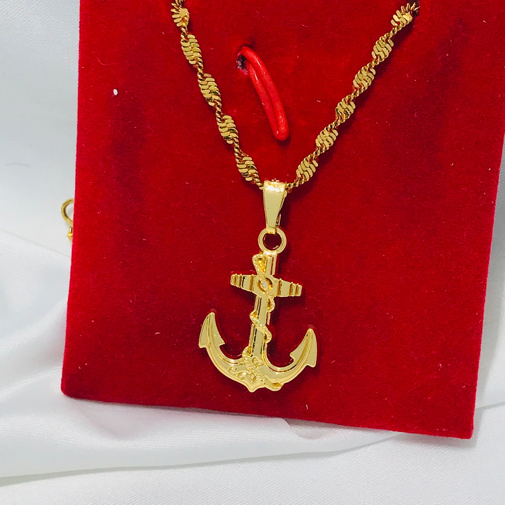 Crown Jewelry 24k Gold-Plated Anchor 