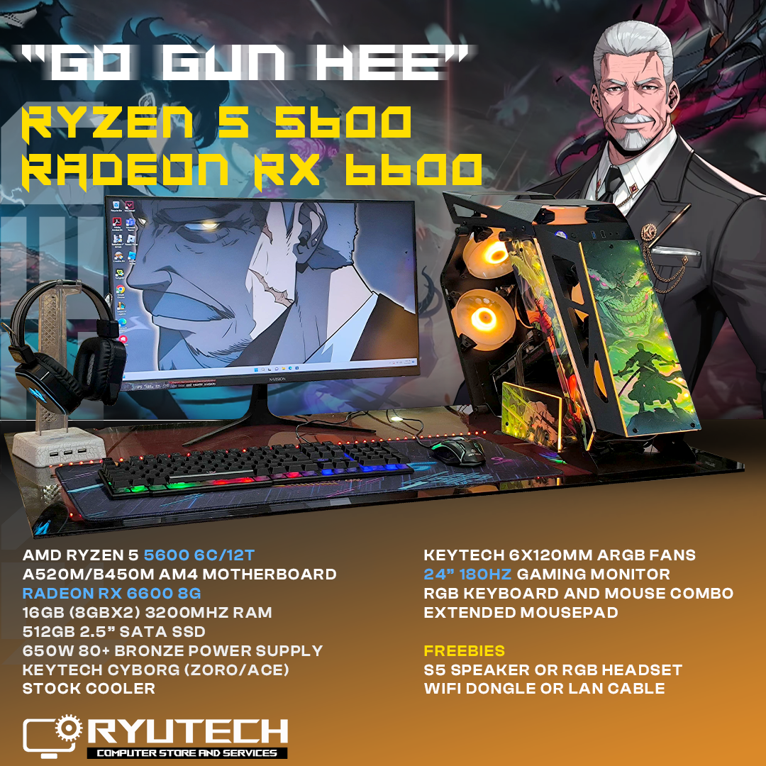 RYZEN 5600 RADEON RX 6600 FULL PC PACKAGE New Amd Processor