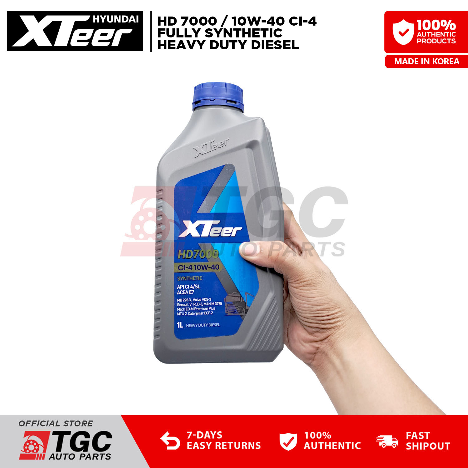 H.XTEER DIESEL HD ULTRA – 10W40_CJ4/SL_ACEA_E9 – HyundaiXteerPeru