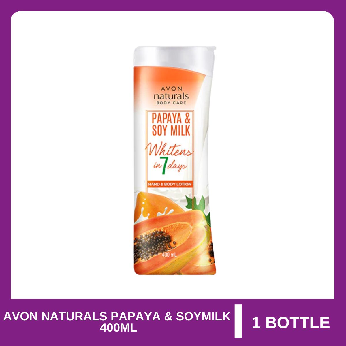 AVON Naturals Papaya & Soy milk Lotion 400ml ( 1 BOTTLE ) Lazada PH