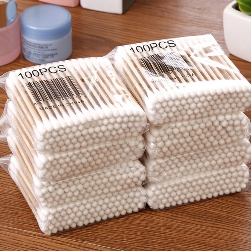 100PCS Double head cotton swabs, women's cotton swabs, medical cotton