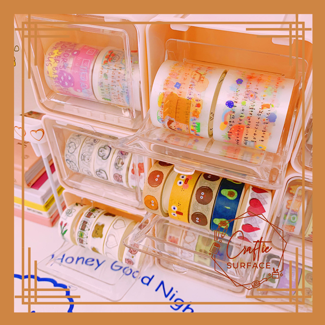 1pc Cute mini Stationery Storage Box washi Tape Organizer Lazada PH