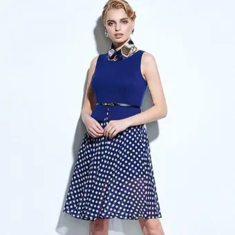 blue polka dot dress