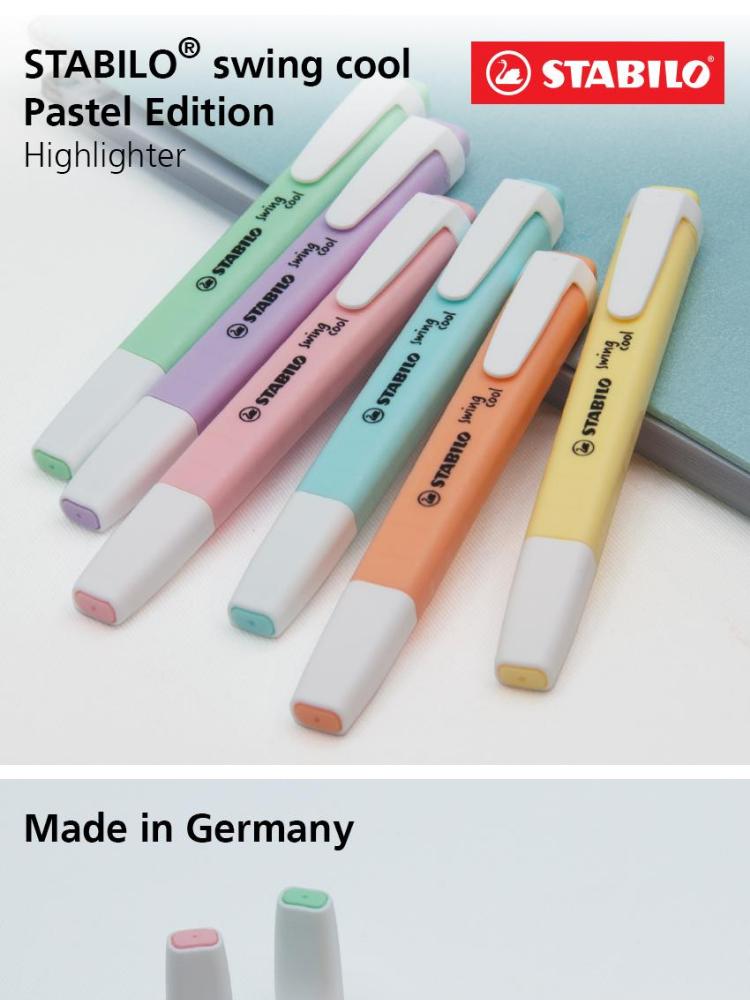STABILO Swing Cool Pastel Highlighter Multicolor 6s with STABILO Write4All Super Fine