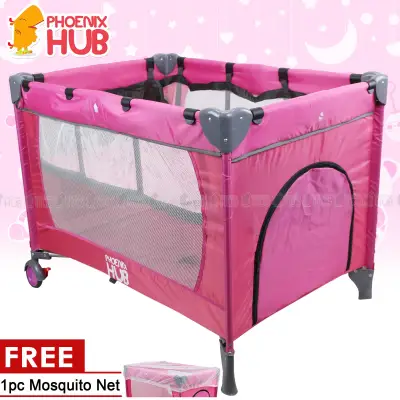 Phoenix Hub Baby Crib Nursery Playpen Portable with 2nd layer and Foldable Play Yard