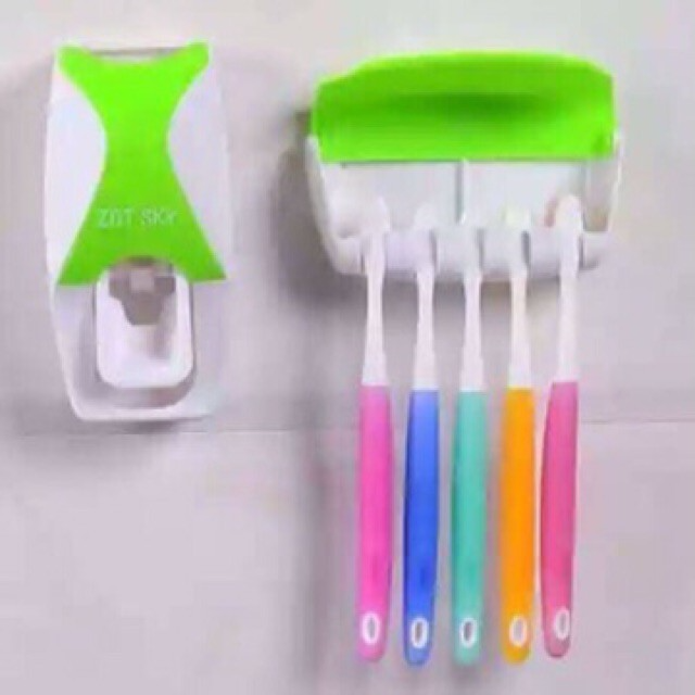 Tooth Paste Dispenser Automatic With Toothbrush Holder Toothpaste