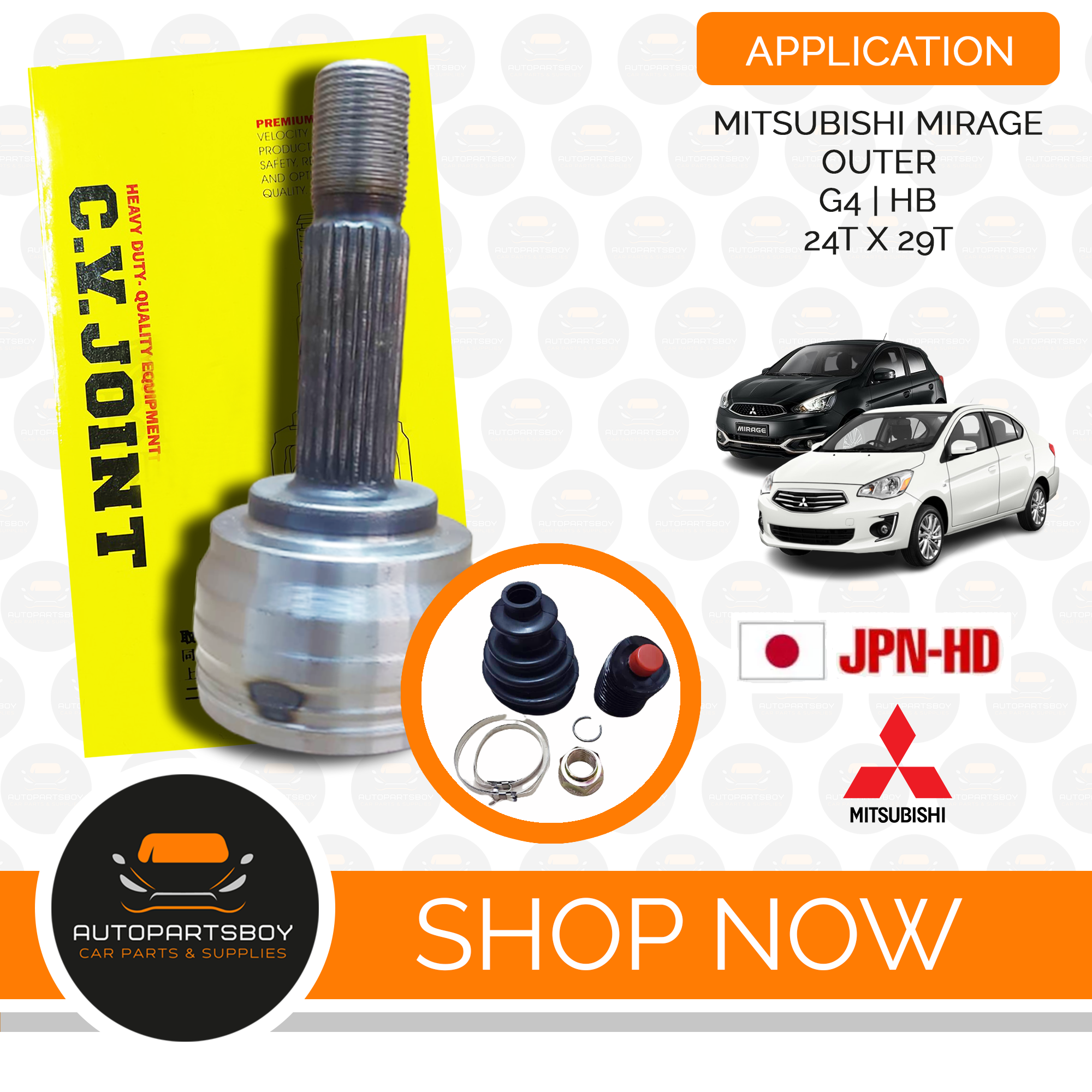 JPN CV JOINT "CONSTANT VELOCITY" OUTER FOR MUTSIBISHI MIRAGE G4