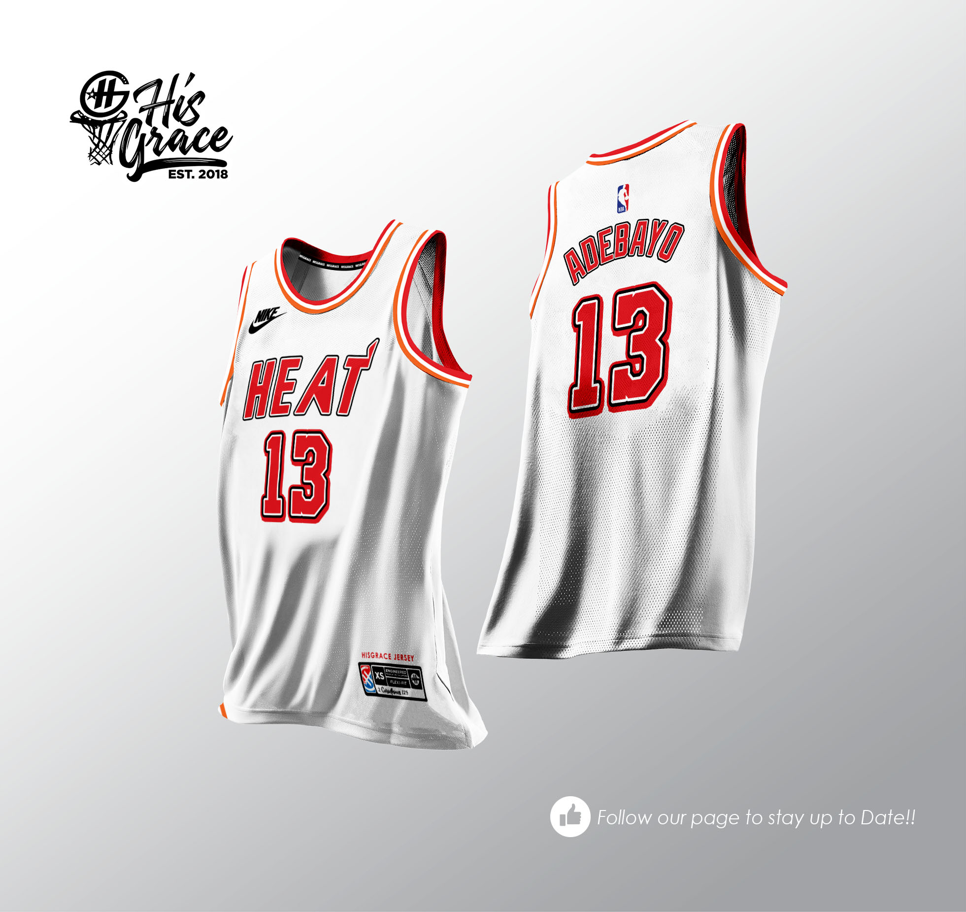FULL SUBLIMATION HISGRACE CONCEPT JERSEY MIAMI HEAT WHITE