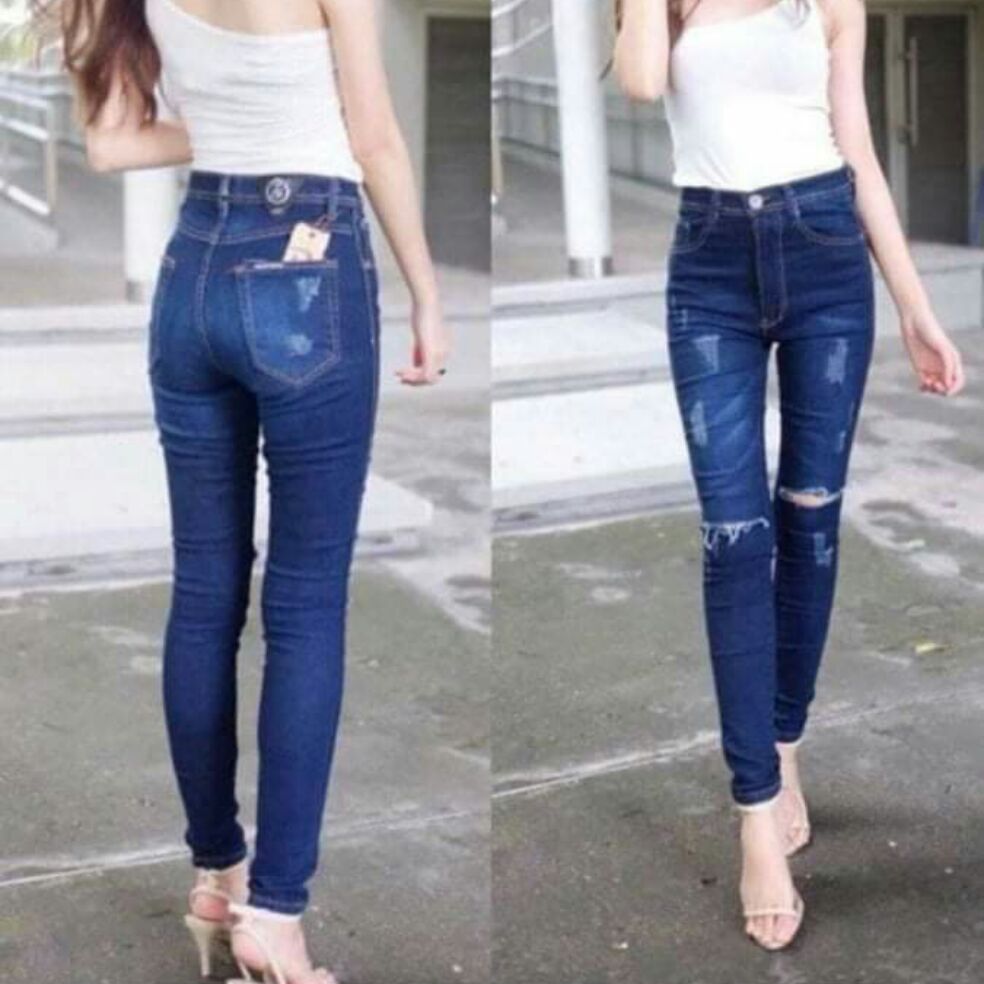 punny jeans high waist