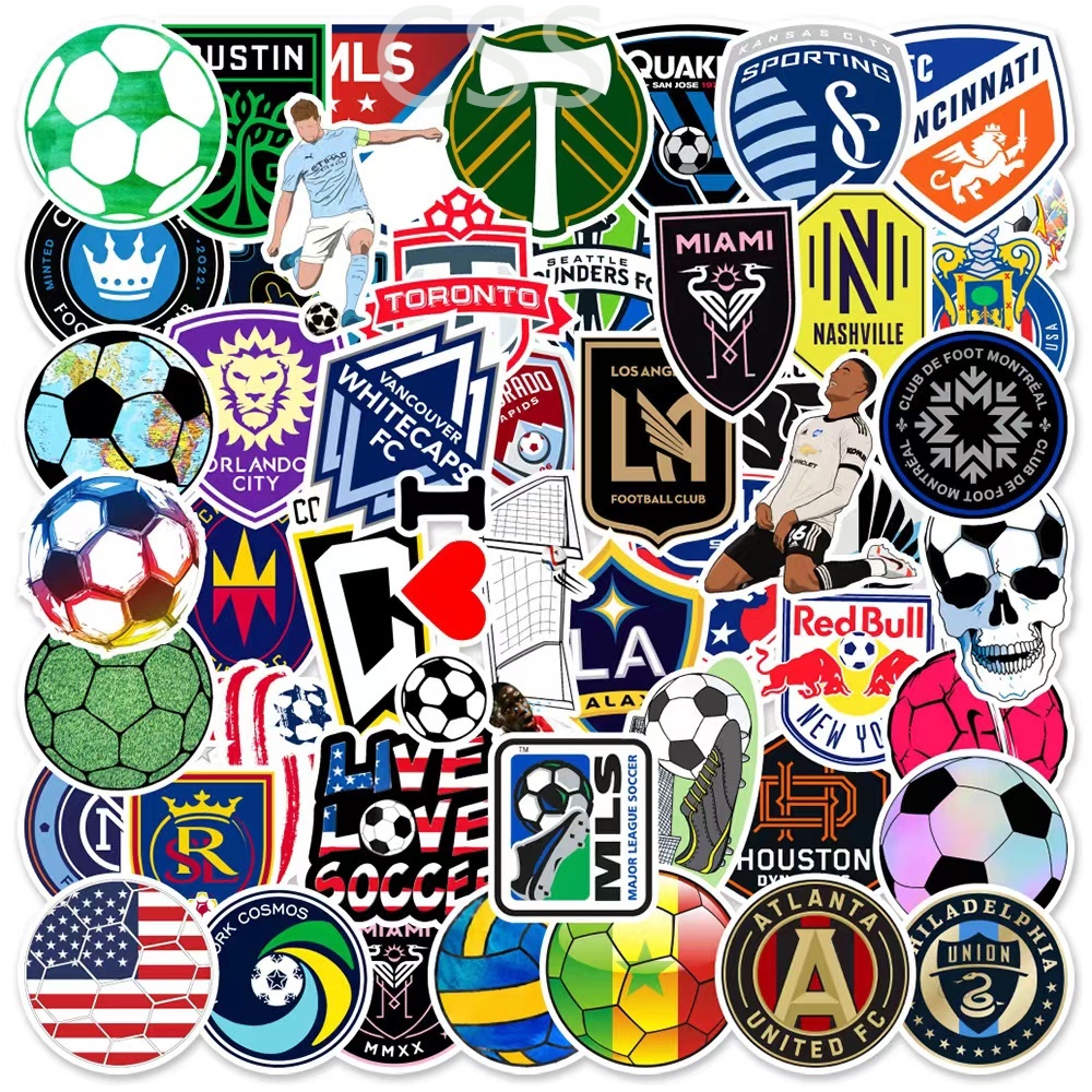 50Pcs/Set MLS Football Graffiti Waterproof Stickers Cartoon Sports ...