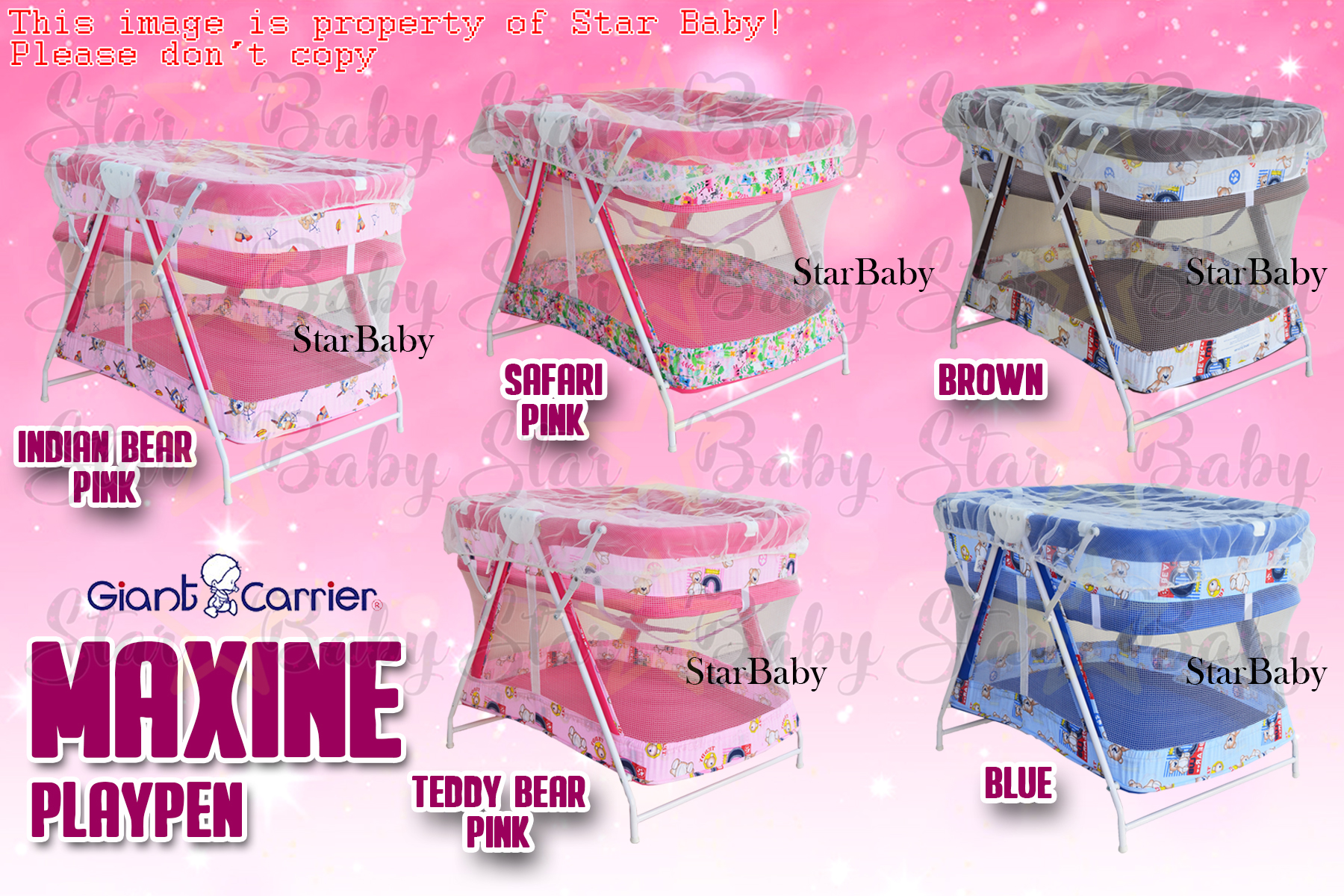 giant carrier crib pink