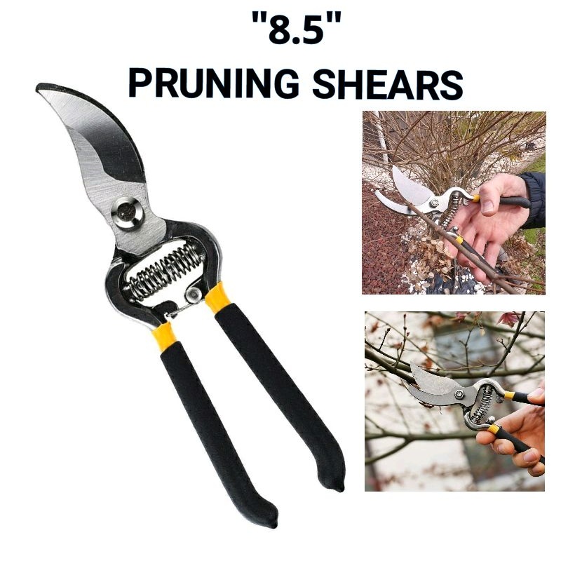 Pruning Shears 8" Stainless Steel Gardening Hand Pruners Cutter Bush
