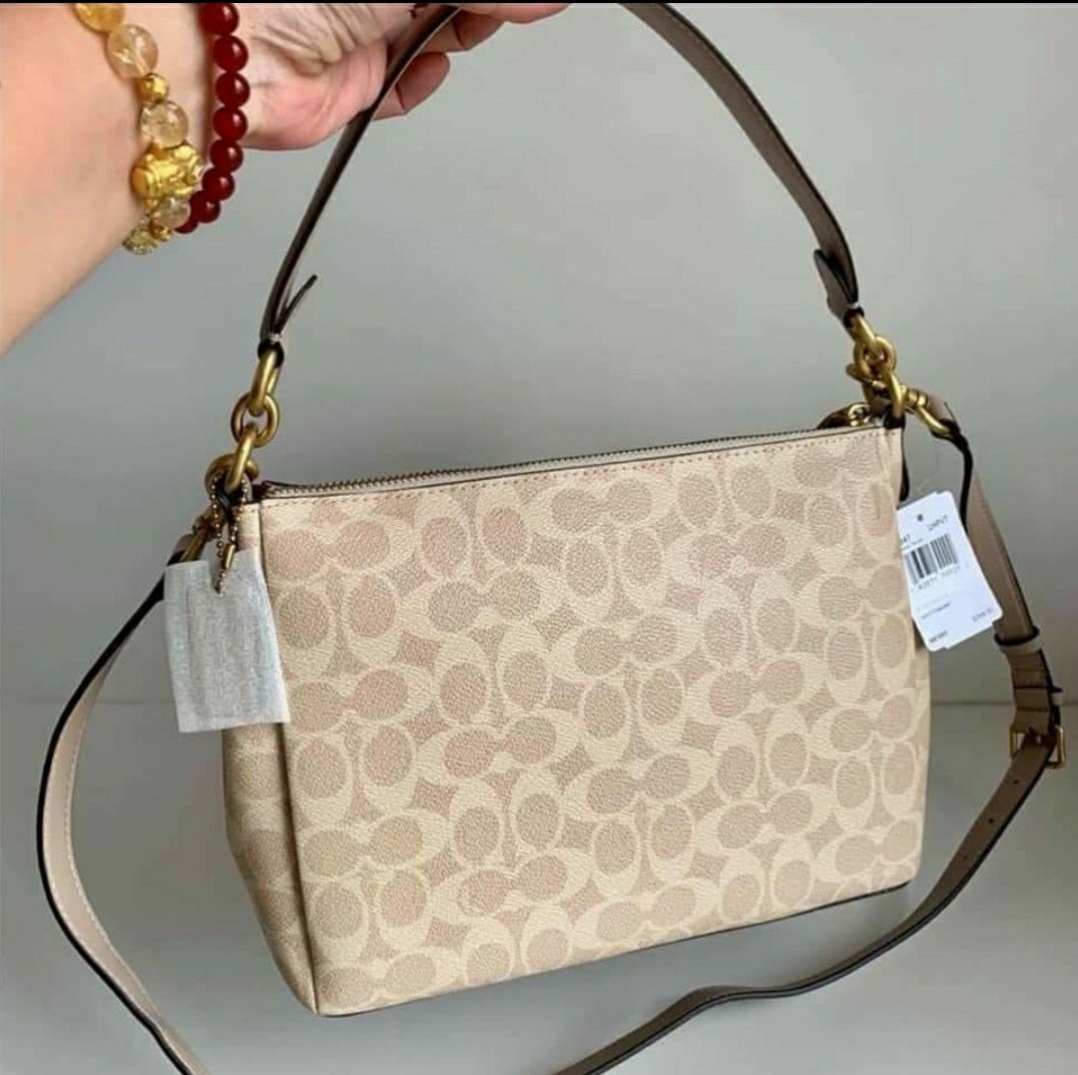 Coach 93847 Shay Crossbody in Taupe Signature Coated Canvas and Beige  Refined Calf Leather - Women's Top Handle Bag with Sling Bag | Lazada PH