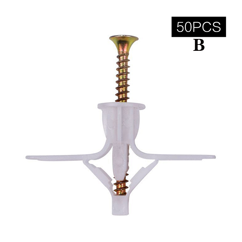 50pcs SelfDrilling Wall Anchor Kit Hollow Wall Anchors With Screws