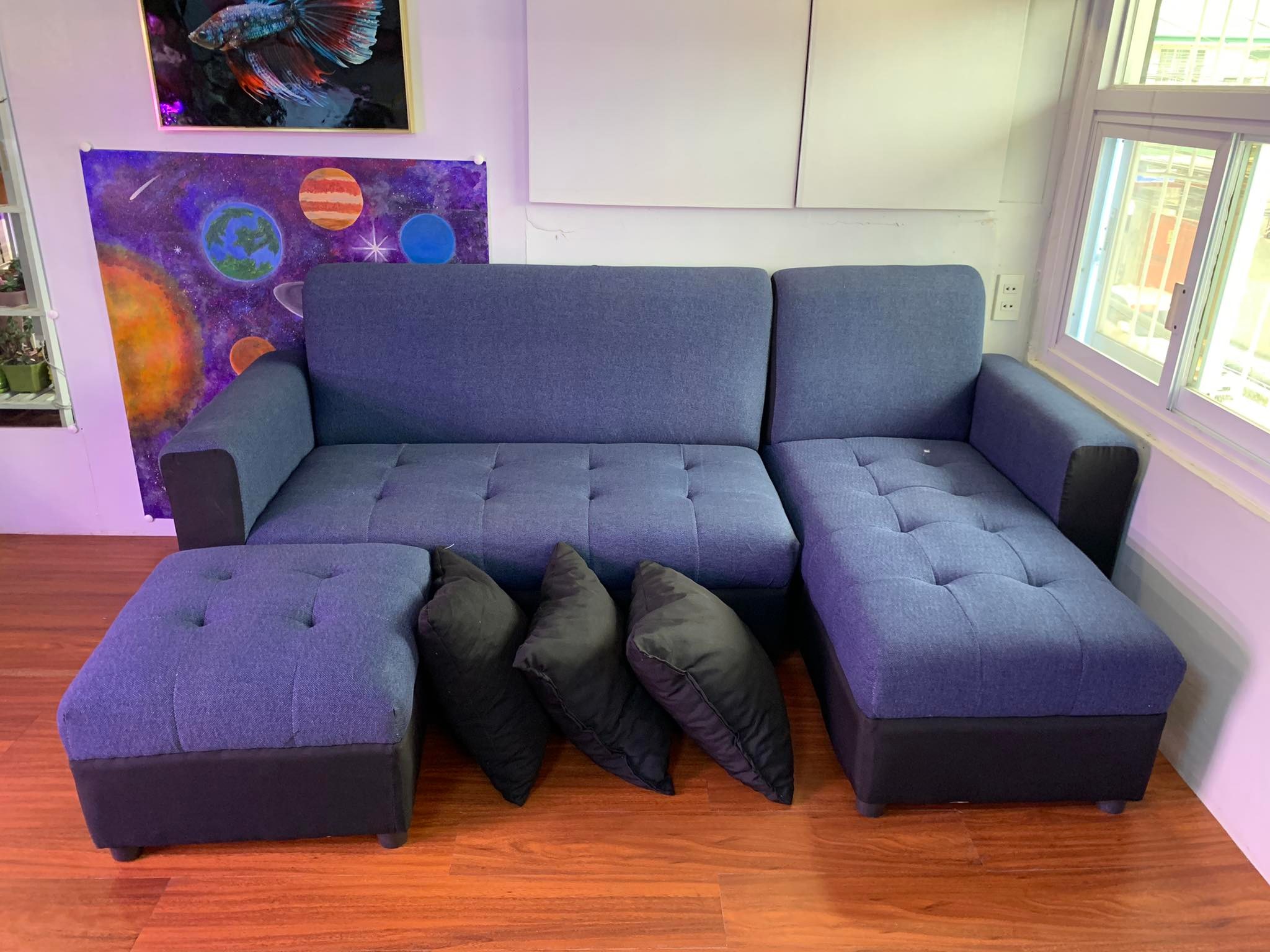 BLUE FABRIC LSHAPE SOFA Lazada PH