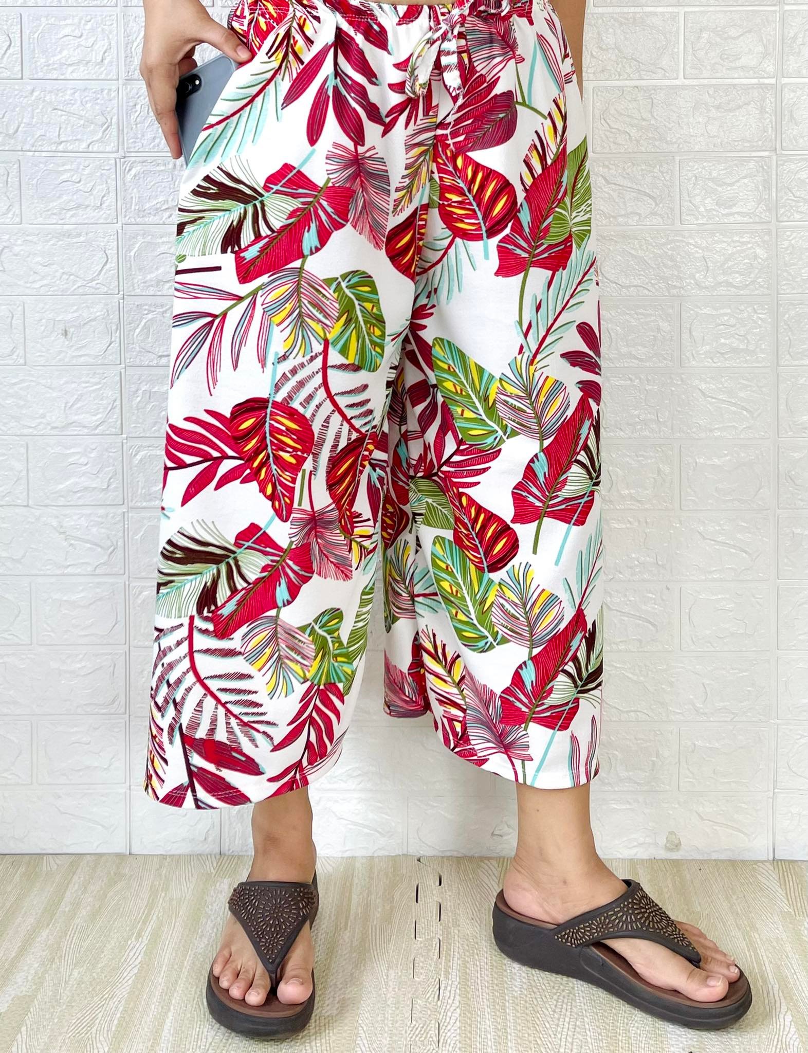 Capri Printed Black & White Square Pants Lazada PH