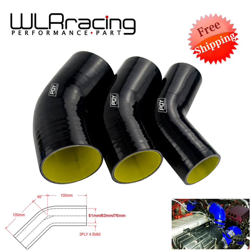 64mm 3.0" 76mm to 2.5" Silicone silicon reducer coupler blue intake piping
