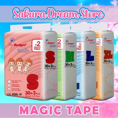 My Budget Magic TAPE Baby Diapers || 30pcs/pack || S / M / L / XL ||