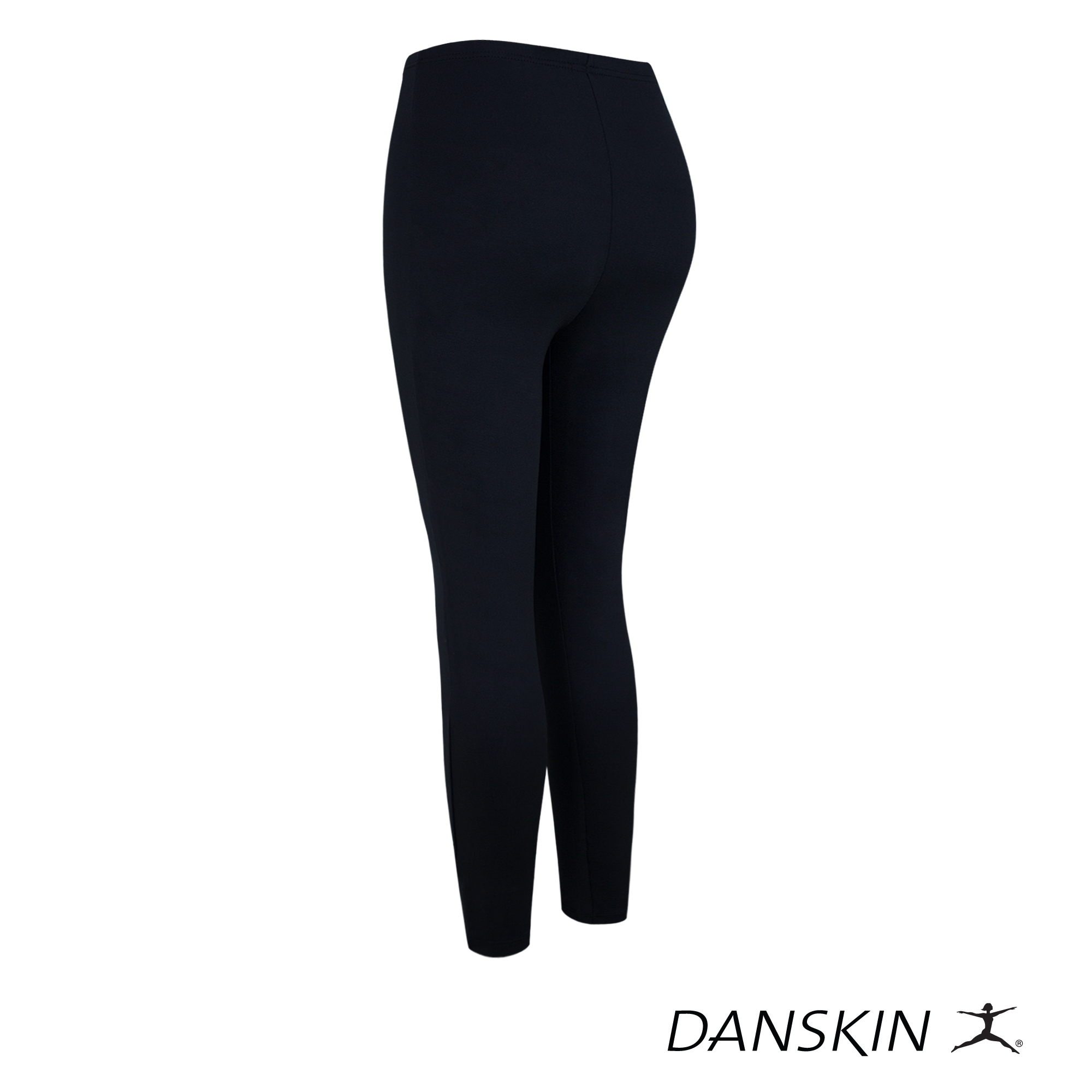 Danskin Essentials Black Leggings w/ Reflective Logo for Workout