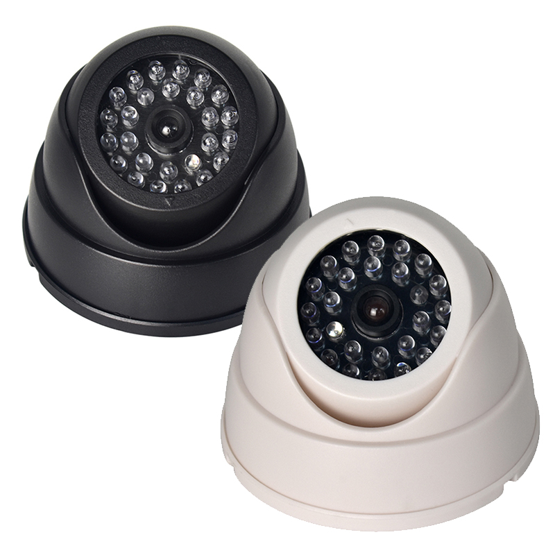 C O Dหุ่นจำลองทรงกลมปลอมกล้องCCTVรักษาความปลอดภัย30PcปลอมIR LED W/กระพริบสีแดงไฟLEDปลอมInfra Redการมองเห็นได้ในเวลากลางคืนLEDsกล้องปลอมEleskyมีสต็อก
