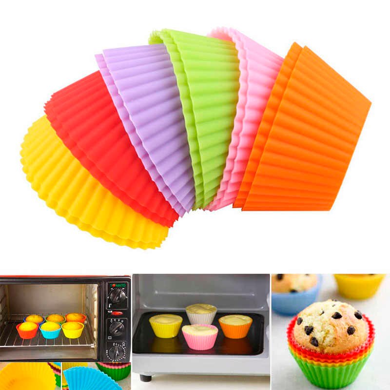 Kitcheniva Silicone Cupcake Liner Baking Cup Mold, 12 pcs - Foods Co.