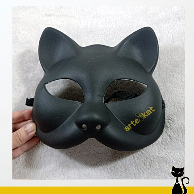Cat Mask for Costume, Cosplay Black Cat Face Mask White Cat Face Mask