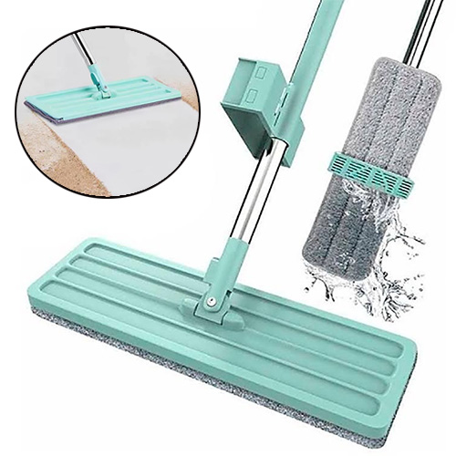 Flat Mop003 Microfiber 360 Rotatable Hands Self Wring Squeeze Spin Push Mop Clean Tool Mop Pads