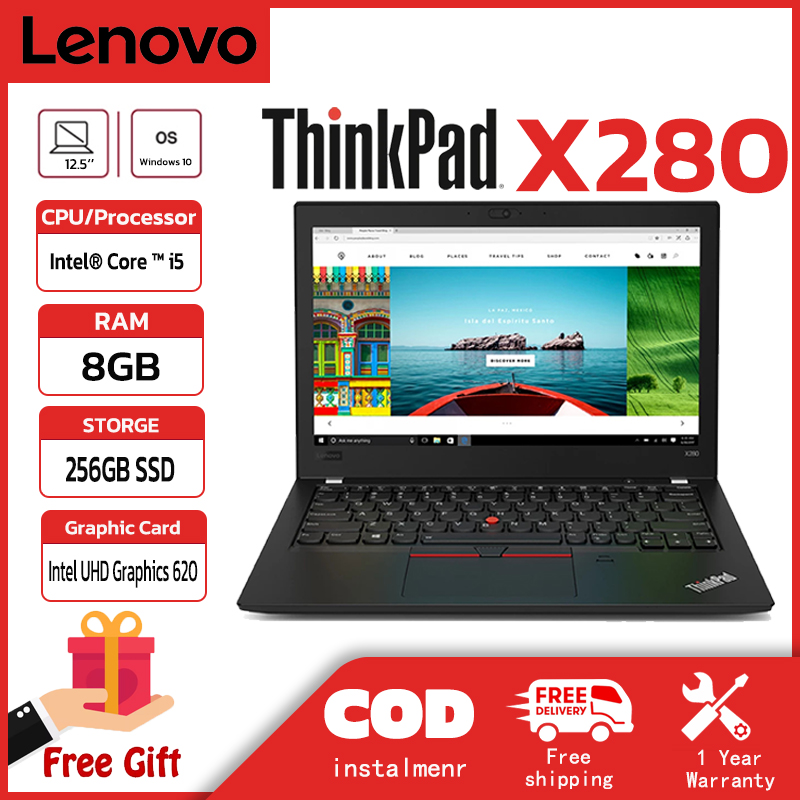 Lenovo ThinkPad X280 laptop Intel Quad-Core i5 8G DDR4 RAM 256G SSD Built  In Camera/WEBCAM Business Ms office windows 10 Ultra-thin inch Screen 