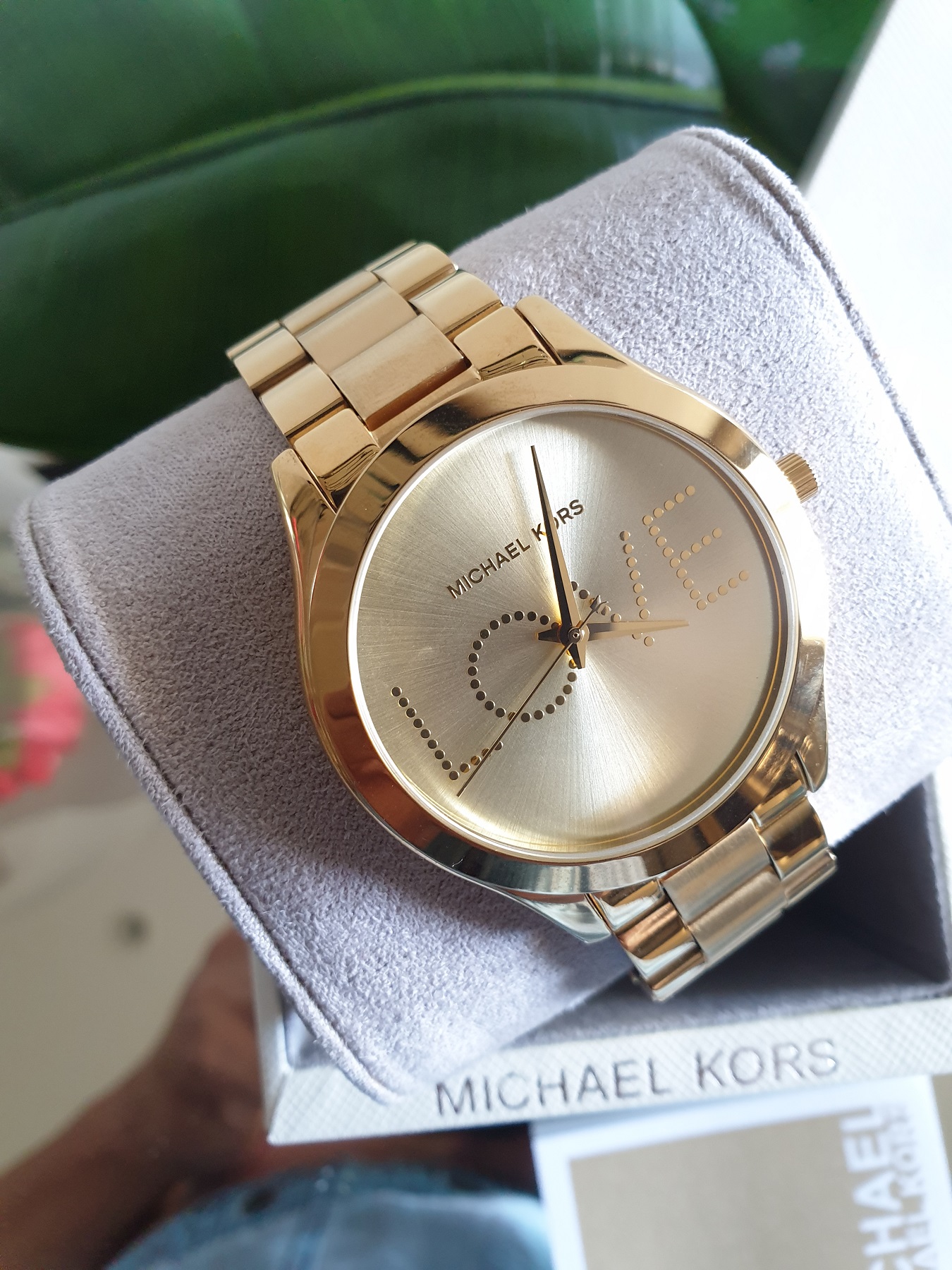 Best Seller Michael Kors Ladies MK3803 Slim Runway Love Crystal Gold-Tone  Stainless Steel 43mm Watch | Lazada PH