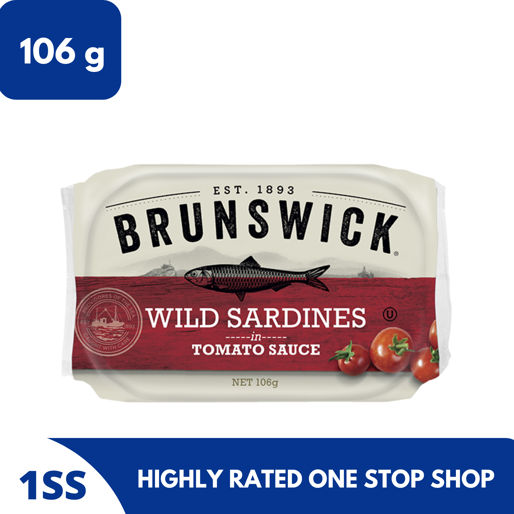 Brunswick Wild Sardines In Tomato Sauce, 106g (Exp Nov 2023) Lazada PH