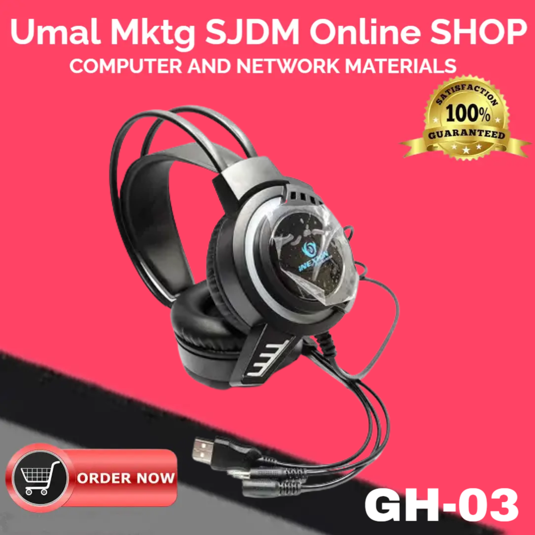 NEXION GH03 GAMING HEADSET LED LIGHT, 2meter CABLE USB WIRED with