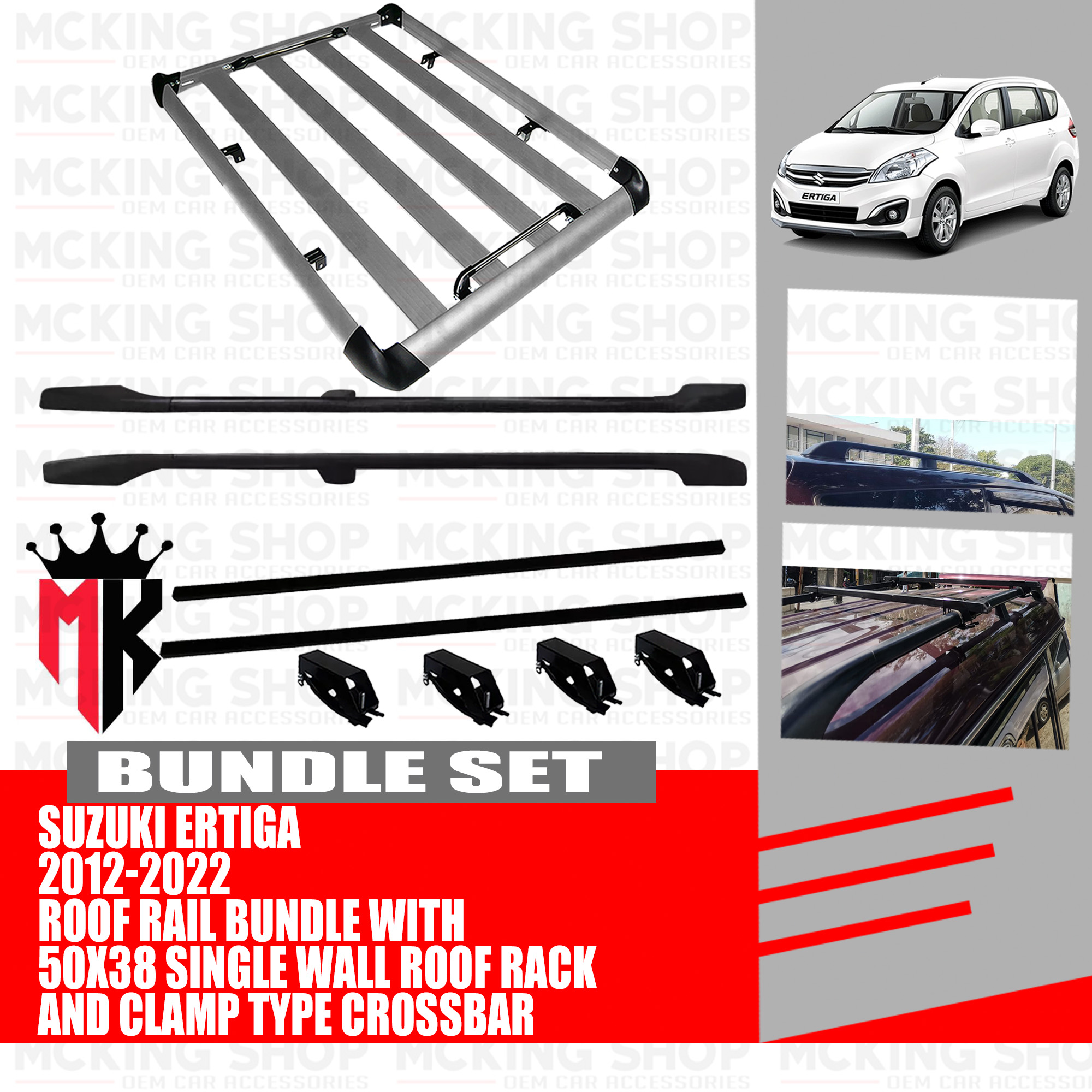 Suzuki Ertiga 20122022 Aluminum Single Wall 50x38 Roof Rack / Roofrack