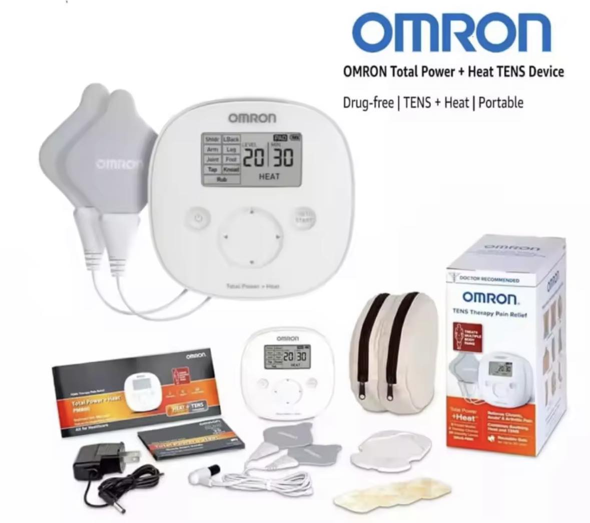  OMRON Total Power + Heat TENS Unit Muscle Stimulator, Simulated  Massage and Heat Therapy for Lower Back, Arm, Leg, Foot, Shoulder and  Arthritis Pain, Drug-Free Pain Relief (PM800) : Health 