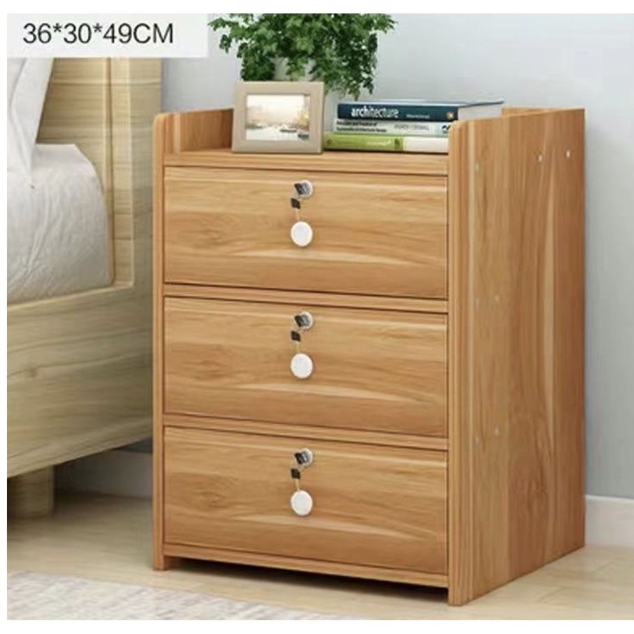 Office File Stands Home Nightstand 3 Drawer Pedestal with Lock