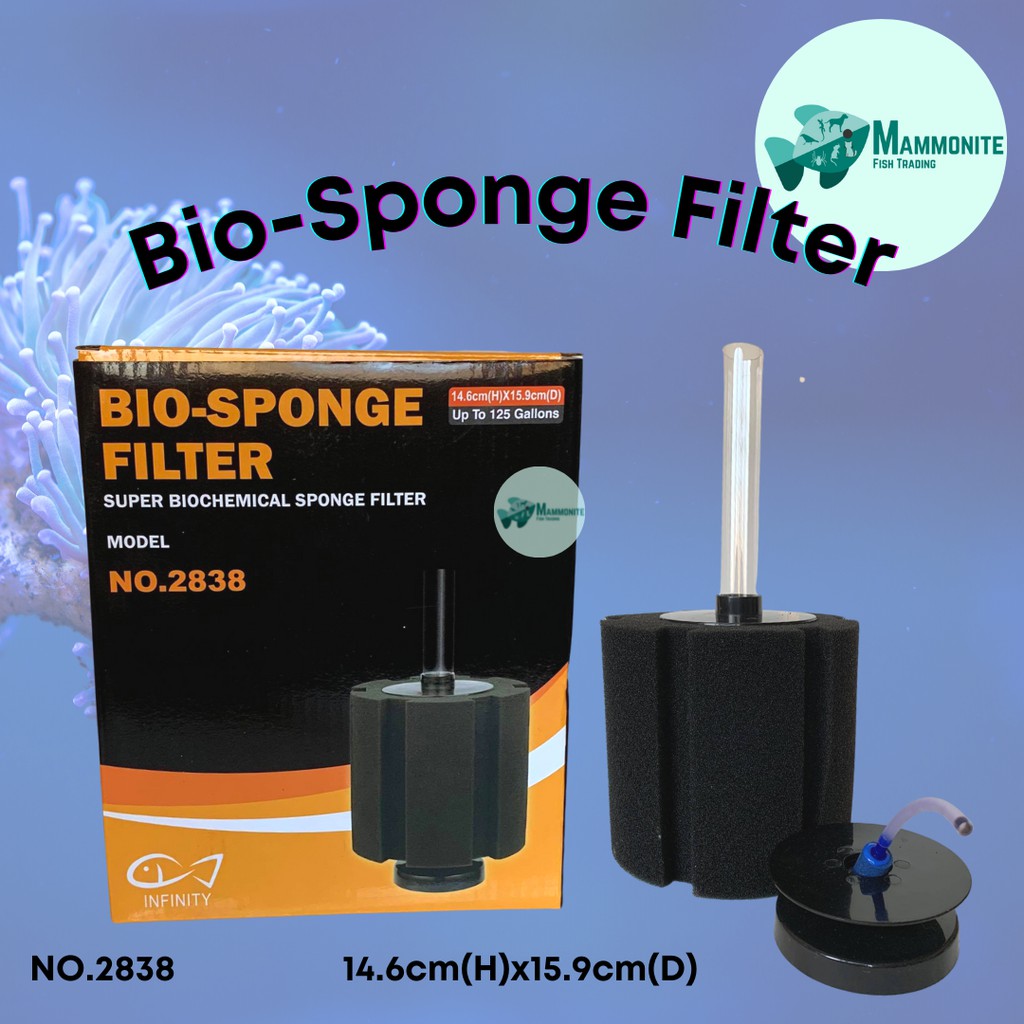 Infinity Bio Sponge Filter XY2838 JUMBO 15.9x14.6cm Aquarium Filtration ...