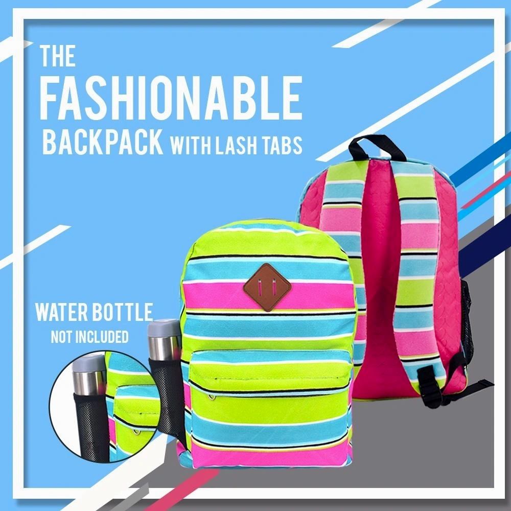 CL Unisex Fashion School Backpack Travel with Lash Tabs Multicolor
