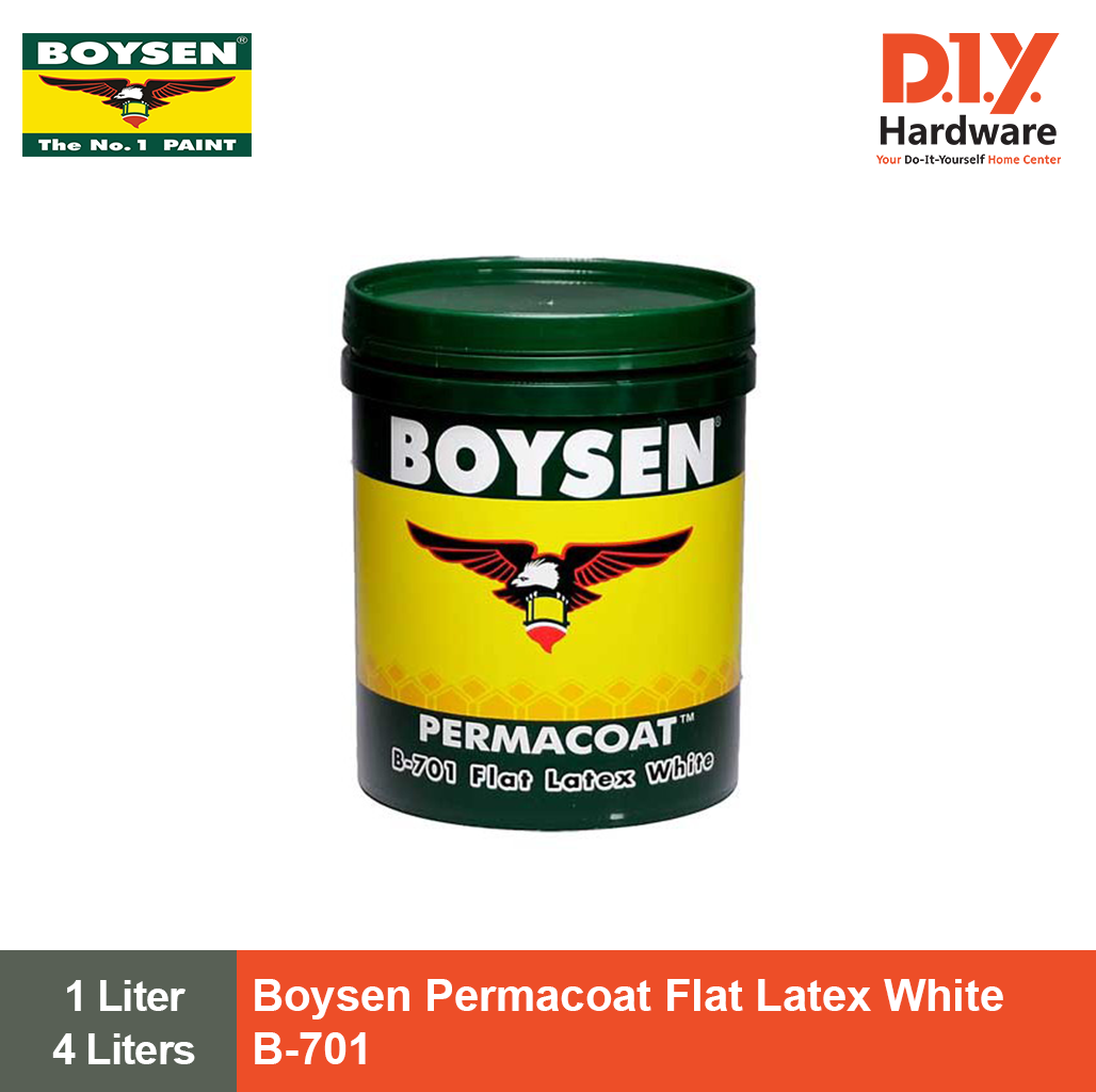 Boysen Paint Permacoat Flat Latex White B-701 1 Liter and 4 Liters ...