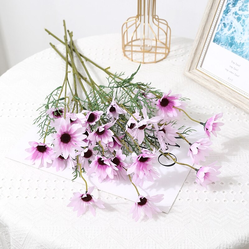 Fake Daisy Flowers, 5 Forks Daisy Artificial Flowers For Home Decor,  Christmas Wedding Decoration Fake Flowers, Winter Aesthetic Room Decor,  Home Decor - Temu