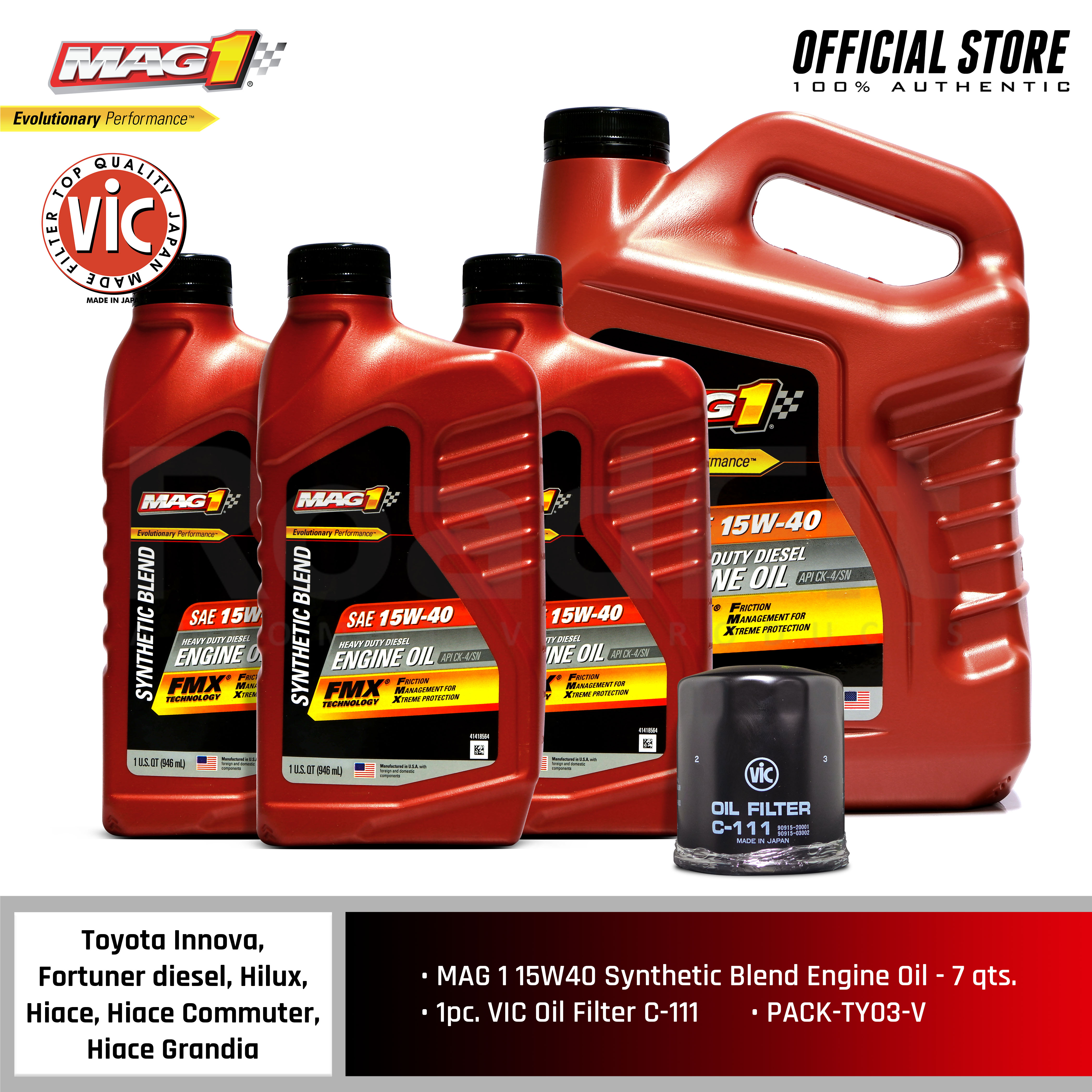 MAG 1 15W40 All Fleet Synthetic Car Engine Oil PN64845/65033 + Vic C