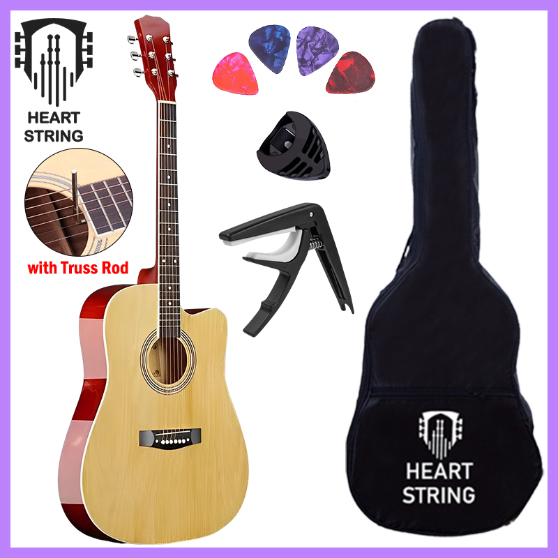 Guitar 38 Inches Spruce Guitar Acoustic Guitar with Amplifier Truss Rod