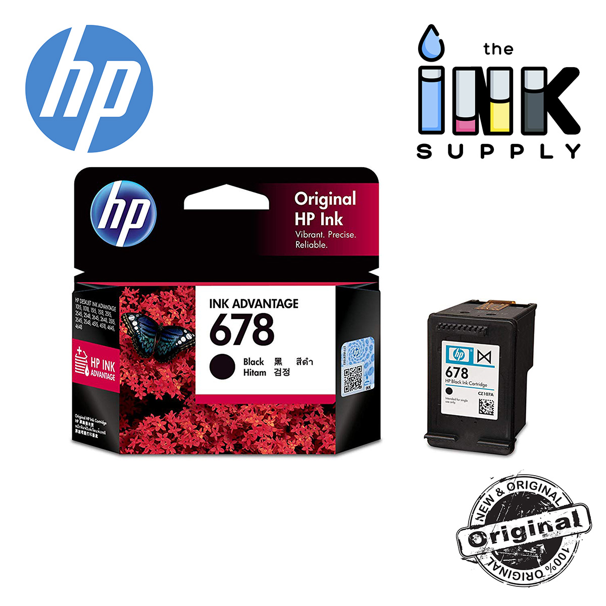 HP 678 Original Ink Black HP678 Cartridge Ink for HP Deskjet Ink